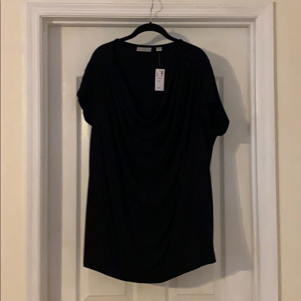 Women’s plus size 26/28 black drape front shirt
